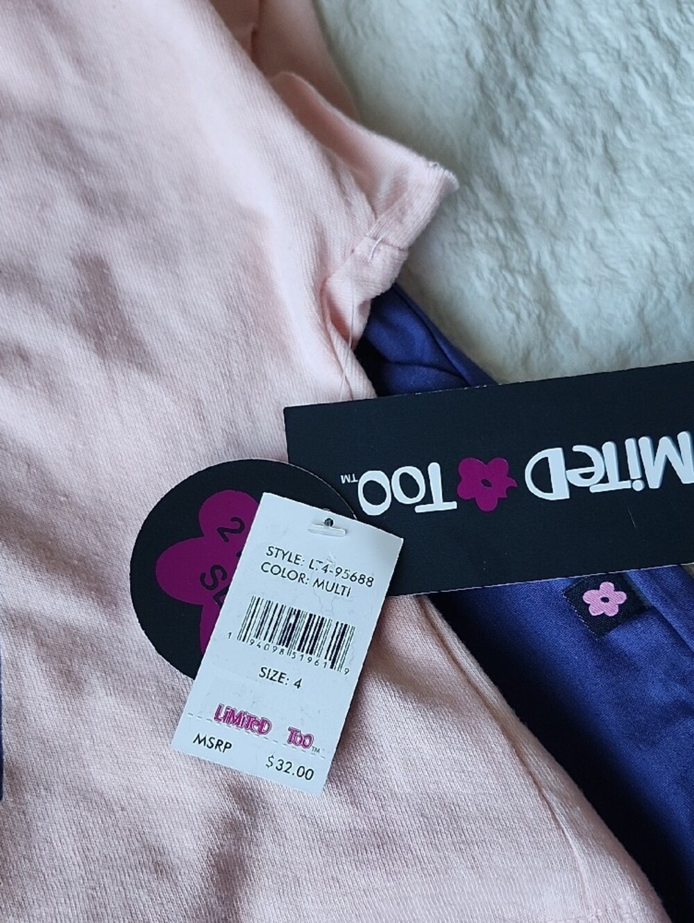 Limited Too Girls Sporty 2-Piece Set Pink Crop Top Purple Pants Size 4 - Picture 13 of 14